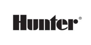 Hunter irrigation logo, a sprinkler brand Crisa Landscaping installs and repairs