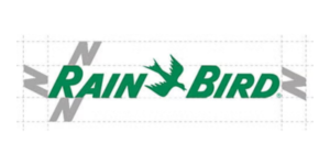 Rain Bird logo, a sprinkler brand Crisa Landscaping installs and repairs